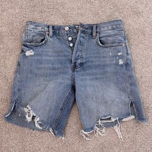 We The Free Light Blue Denim Shorts